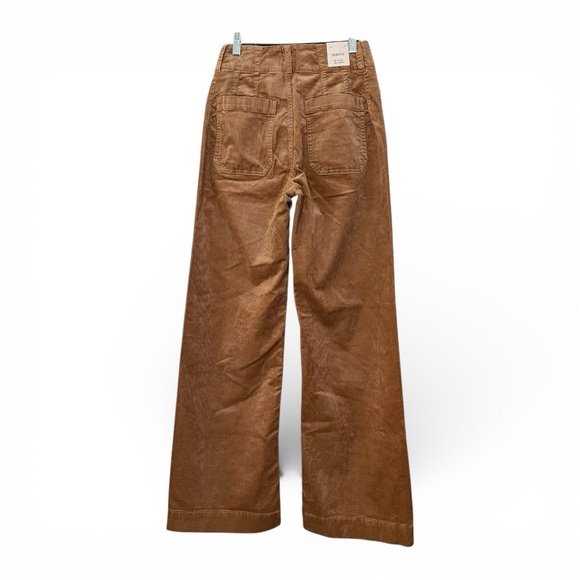 Maeve Anthropologie Collette Corduroy Wide Leg Full Length Pants Camel Brown 25 - Picture 3 of 10